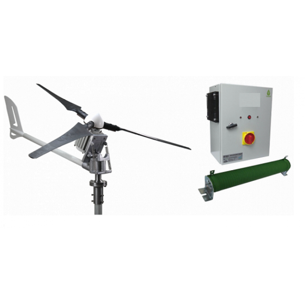 Set İ-1500W 24V Windsafe Korumalı Rüzgar Türbini + Hibrit Şarj Kontrol Cihazı