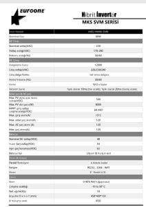 KW HİBRİT AKILLI İNVERTER EUROONE MKS-HW6K-SVM
