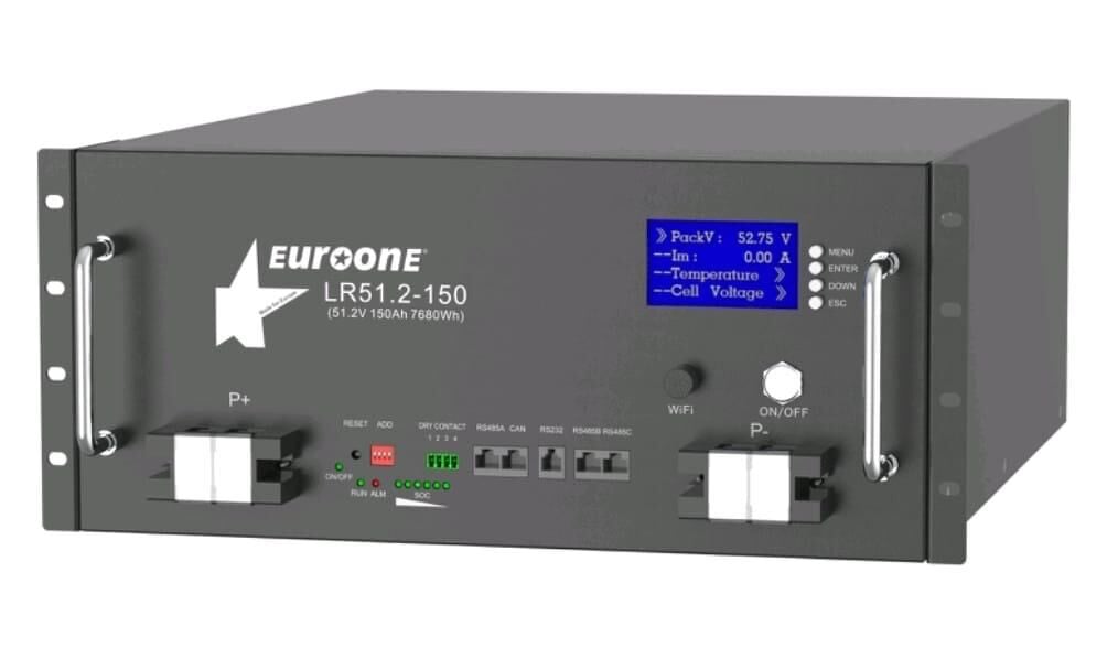 EUROONE 51.2 150 AH 7,5 KW LİFEPO4 AKÜ
