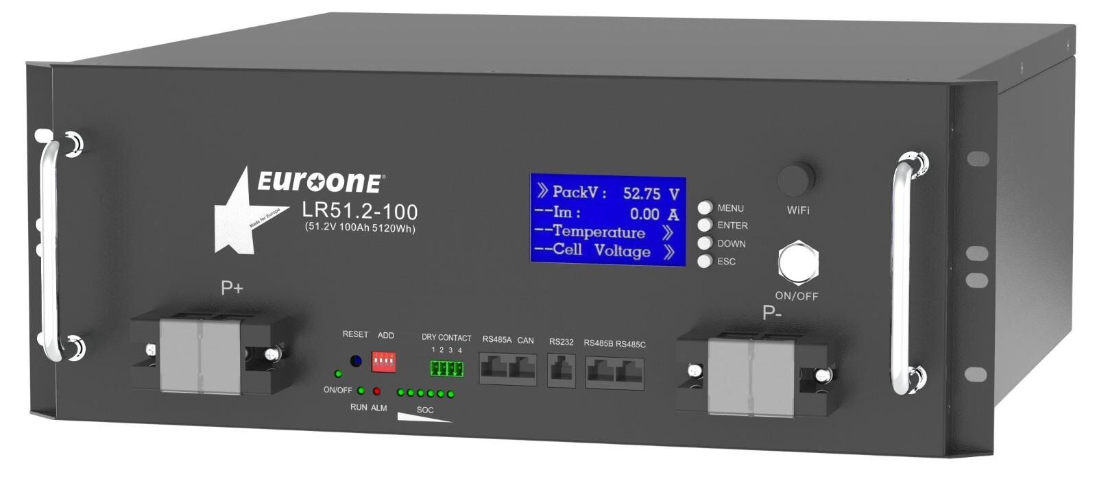 EUROONE 51,2 V 100 AH LİFEPO4 AKÜ