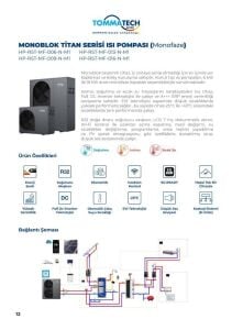 TommaTech 16kW Titan Serisi Isı Pompası (MonoFaze)